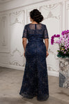 Load image into Gallery viewer, Wholesale Sequin Lace Mother of the Bride Gown Beaded Floral Evening Dress with Sleeves by LA8246
