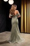 Load image into Gallery viewer, Wholesale Off-Shoulder Sweetheart Beaded Glitter Tulle Mermaid Prom Evening Gown by LA8247 - - Dresses LA Merchandise