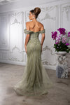 Load image into Gallery viewer, Wholesale Off-Shoulder Sweetheart Beaded Glitter Tulle Mermaid Prom Evening Gown by LA8247 - - Dresses LA Merchandise
