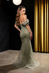 Load image into Gallery viewer, Wholesale Off-Shoulder Sweetheart Beaded Glitter Tulle Mermaid Prom Evening Gown by LA8247 - - Dresses LA Merchandise