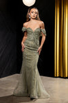Load image into Gallery viewer, Wholesale Off-Shoulder Sweetheart Beaded Glitter Tulle Mermaid Prom Evening Gown by LA8247 - - Dresses LA Merchandise