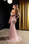 Load image into Gallery viewer, Wholesale Off-Shoulder Sweetheart Beaded Glitter Tulle Mermaid Prom Evening Gown by LA8247 - - Dresses LA Merchandise