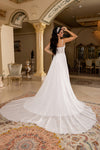 Load image into Gallery viewer, Wholesale Sweetheart Lace Illusion Corset A-Line Chiffon Wedding Bridal Gown with Train by LA8248