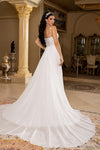 Load image into Gallery viewer, Wholesale Sweetheart Lace Illusion Corset A-Line Chiffon Wedding Bridal Gown with Train by LA8248