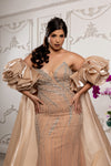 Load image into Gallery viewer, Wholesale Deep V Sweetheart Beaded Sheath Prom Evening Gown with Detachable Cape by LA8250 - - Dresses LA Merchandise