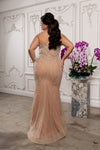 Load image into Gallery viewer, Wholesale Deep V Sweetheart Beaded Sheath Prom Evening Gown with Detachable Cape by LA8250 - - Dresses LA Merchandise