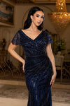 Load image into Gallery viewer, Wholesale All-Over Rhinestone Beaded Sequin Mermaid Prom Evening Gown with Sweep Train by LA8252 - - Dresses LA Merchandise