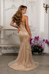 Load image into Gallery viewer, Wholesale Beaded Sheath Prom Evening Gown with Detachable Glitter Tulle Overskirt by LA8253 - - Dresses LA Merchandise