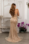 Load image into Gallery viewer, Wholesale Beaded Sheath Prom Evening Gown with Detachable Glitter Tulle Overskirt by LA8253 - - Dresses LA Merchandise