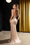 Load image into Gallery viewer, Wholesale Sweetheart Spaghetti Strap Beaded Sheath Prom Evening Gown with Slit by LA8255 - - Dresses LA Merchandise