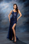 Load image into Gallery viewer, Wholesale Sweetheart Spaghetti Strap Beaded Sheath Prom Evening Gown with Slit by LA8255 - - Dresses LA Merchandise