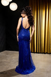 Load image into Gallery viewer, Wholesale Sweetheart Spaghetti Strap Beaded Sheath Prom Evening Gown with Slit by LA8255 - - Dresses LA Merchandise
