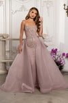 Load image into Gallery viewer, LA8257 Wholesale Strapless Sweetheart Beaded Sheath Evening Gown with Dramatic Tulle Overskirt - - Long Prom Dress LA Merchandise