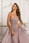 Load image into Gallery viewer, LA8257 Wholesale Strapless Sweetheart Beaded Sheath Evening Gown with Dramatic Tulle Overskirt - - Long Prom Dress LA Merchandise