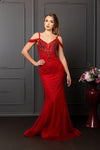 Cargar imagen en el visor de la galería, LA8259 Wholesale Off-Shoulder Sheath Prom Evening Gown with Deep V-Neckline &amp; Sweep Train - - Long Prom Dress LA Merchandise