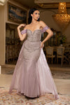 Load image into Gallery viewer, Wholesale Off-Shoulder Sweetheart Sequin Beaded Mermaid Prom Evening Gown by LA8263 - MAUVE - Long Formal Dresses LA Merchandise