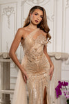 Load image into Gallery viewer, Wholesale One-Shoulder Sweetheart Sequin Beaded Corset Mermaid Prom Evening Gown by LA8264 - - Dresses LA Merchandise