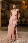 Load image into Gallery viewer, Wholesale One-Shoulder Sweetheart Sequin Beaded Corset Mermaid Prom Evening Gown by LA8264 - ROSEGOLD - Dresses LA Merchandise