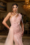 Load image into Gallery viewer, Wholesale One-Shoulder Sweetheart Sequin Beaded Corset Mermaid Prom Evening Gown by LA8264 - - Dresses LA Merchandise