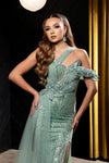 Load image into Gallery viewer, Wholesale One-Shoulder Sweetheart Sequin Beaded Corset Mermaid Prom Evening Gown by LA8264 - - Dresses LA Merchandise