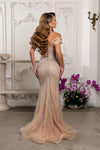 Load image into Gallery viewer, Wholesale Off-Shoulder Sweetheart Beaded Glitter Tulle Mermaid Prom Evening Gown by LA8267 - - Long Formal Dresses LA Merchandise