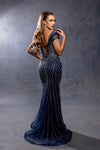 Load image into Gallery viewer, Wholesale Off-Shoulder Sweetheart Beaded Glitter Tulle Mermaid Prom Evening Gown by LA8267 - - Long Formal Dresses LA Merchandise