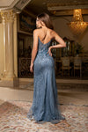 Load image into Gallery viewer, Wholesale Strapless Sweetheart Plunge Illusion Fully Beaded Geometric Sheath Evening Gown LA8268 - - Dresses LA Merchandise