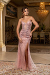 Load image into Gallery viewer, Wholesale Strapless Sweetheart Plunge Illusion Fully Beaded Geometric Sheath Evening Gown LA8268 - - Dresses LA Merchandise