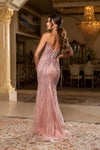 Load image into Gallery viewer, Wholesale Strapless Sweetheart Plunge Illusion Fully Beaded Geometric Sheath Evening Gown LA8268 - - Dresses LA Merchandise