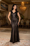 Load image into Gallery viewer, Wholesale V-Neck Cap Sleeve Fully Sequined Column Prom Evening Gown with Sweep Train by LA8269 - - Dresses LA Merchandise