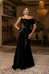 Load image into Gallery viewer, Wholesale Off-Shoulder Spaghetti Strap A-Line Evening Gown with Embroidered Detail by LA8270