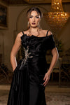 Load image into Gallery viewer, Wholesale Off-Shoulder Spaghetti Strap A-Line Evening Gown with Embroidered Detail by LA8270