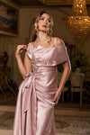 Load image into Gallery viewer, Wholesale Off-Shoulder Spaghetti Strap A-Line Evening Gown with Embroidered Detail by LA8270