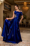 Load image into Gallery viewer, Wholesale Off-Shoulder Spaghetti Strap A-Line Evening Gown with Embroidered Detail by LA8270