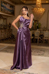 Load image into Gallery viewer, Wholesale Off-Shoulder Spaghetti Strap A-Line Evening Gown with Embroidered Detail by LA8270