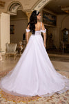 Load image into Gallery viewer, Wholesale Off-Shoulder A-Line Bridal Gown Corset Bodice Lace Appliqué Wedding Dress by LA8272