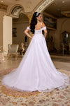 Load image into Gallery viewer, Wholesale Off-Shoulder A-Line Bridal Gown Corset Bodice Lace Appliqué Wedding Dress by LA8272