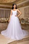 Load image into Gallery viewer, Wholesale Spaghetti Strap Scoop Neck Lace Appliqué Corset A-Line Wedding Bridal Gown by LA8273