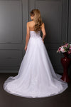 Load image into Gallery viewer, Wholesale Strapless Sweetheart 3D Floral Lace Appliqué Illusion A-Line Wedding Gown by LA8274