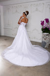 Load image into Gallery viewer, Wholesale Off-Shoulder Sweetheart Floral Lace Appliqué Illusion Corset A-Line Wedding Gown by LA8275