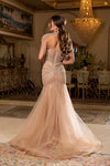 Load image into Gallery viewer, Wholesale Sweetheart All-Over Crystal Beaded Illusion Corset Mermaid Prom Evening Gown by LA8276