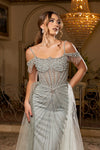Load image into Gallery viewer, Wholesale Cold-Shoulder Sweetheart Mermaid Prom Evening Gown with Detachable Tulle Cape by LA8277 - - Long Formal Dresses LA Merchandise