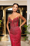 Cargar imagen en el visor de la galería, LA8281 Wholesale Strapless V-Neckline Beaded Sequin Mermaid Evening Gown with Lace-Up Back - - Long Prom Dress LA Merchandise