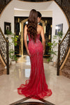 Cargar imagen en el visor de la galería, LA8281 Wholesale Strapless V-Neckline Beaded Sequin Mermaid Evening Gown with Lace-Up Back - - Long Prom Dress LA Merchandise