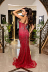 Cargar imagen en el visor de la galería, LA8281 Wholesale Strapless V-Neckline Beaded Sequin Mermaid Evening Gown with Lace-Up Back - - Long Prom Dress LA Merchandise