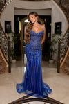 Cargar imagen en el visor de la galería, LA8281 Wholesale Strapless V-Neckline Beaded Sequin Mermaid Evening Gown with Lace-Up Back - - Long Prom Dress LA Merchandise