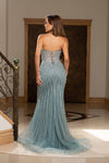 Cargar imagen en el visor de la galería, LA8281 Wholesale Strapless V-Neckline Beaded Sequin Mermaid Evening Gown with Lace-Up Back - - Long Prom Dress LA Merchandise