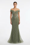 Load image into Gallery viewer, Wholesale Off-Shoulder Beaded Mermaid Evening Gown Sequin Embellished Sweetheart Dress by LA8283 - ARMYGREEN - Long Formal Dresses LA Merchandise