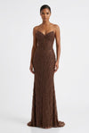 Load image into Gallery viewer, Wholesale Beaded Corset Mermaid Evening Gown Sweetheart Neckline Sequin Prom Dress by LA8288 - CHOCOLATE - Long Prom Dress LA MERCHANDISE