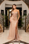 Cargar imagen en el visor de la galería, LA8296 Wholesale Strapless Sequin Beaded Mermaid Prom Dress with Sweetheart Neckline &amp; High Slit - CHAMPAGNE - Long Prom Dress LA Merchandise